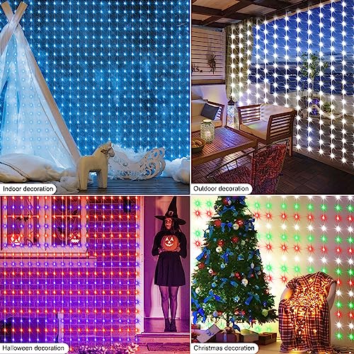 Smart Curtain Lights RGB 5050 Built in Chip with APP Remote Control - size: 8Ft x 6Ft