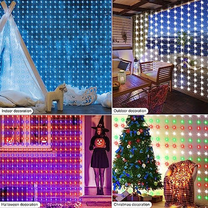 Smart Curtain Lights RGB 5050 Built in Chip with APP Remote Control - size: 8Ft x 6Ft
