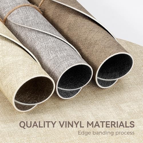 NCUE 13" Faux Leather Round Placemats Set of 4, Reversible Dual-Color - color: Dark Coffee Beige