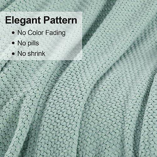 Blagic Wheat Textured Knit Throw Blanket for Couch,Blue and White,50"x60" - color: I-blue & White, size: 50 × 60 in