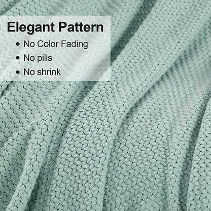 Blagic Wheat Textured Knit Throw Blanket for Couch,Blue and White,50"x60" - color: I-blue & White, size: 50 × 60 in