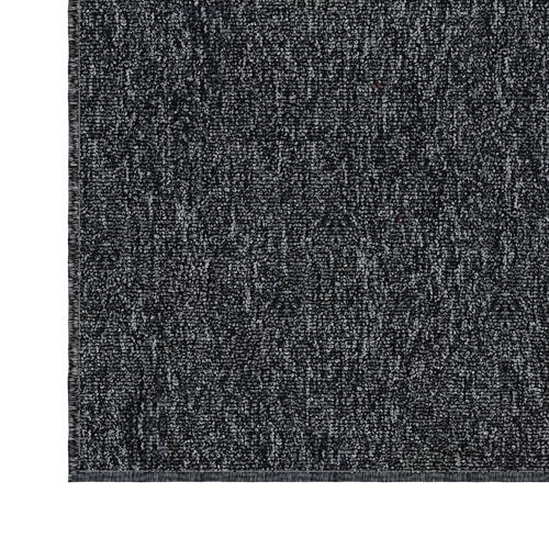 Ottomanson Door Mat Indoor Entryway Runner Rug – Non-Slip Durable Low-Pile Runner with Stain-Resistant Surface, 20" x 59", Black - color: Black