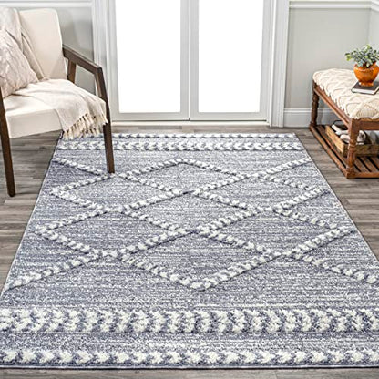 JONATHAN Y Trellis High-Low Gray/Cream Indoor Area Rug 4X6 ft, Sofie Moroccan for Living Room, Bedroom, Kitchen, Office, Easy-Cleaning, High Traffic, Pet-Friendly, Non-Shedding SNT102A-4 - size: 3'11" x 6' (Rectangular)