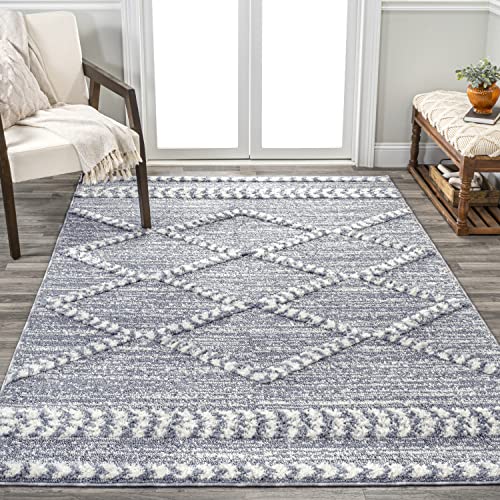 JONATHAN Y Trellis High-Low Gray/Cream Indoor Area Rug 3X5 ft, Sofie Moroccan for Living Room, Bedroom, Kitchen, Office, Easy-Cleaning, High Traffic, Pet-Friendly, Non-Shedding SNT102A-3 - size: 3' x 5' (Rectangular)