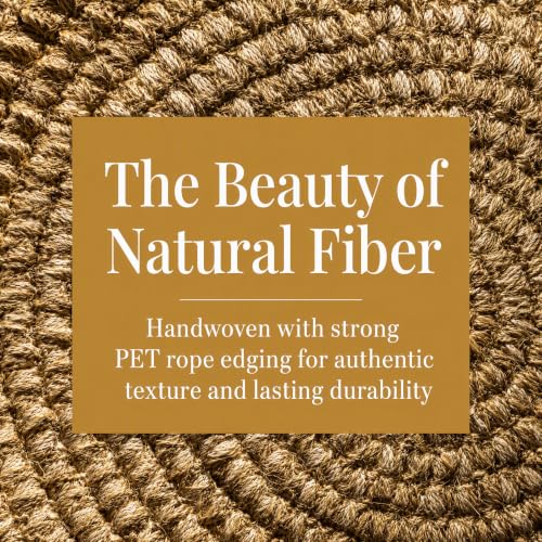 15 Inch Round Jute Placemats Set of 6 - Farmhouse Woven Table Mats