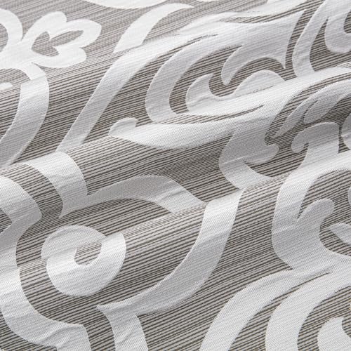 Loom and Mill Modern Damask Valances for Windows, Silver Gray, 54"x18" - color: Silver Gray