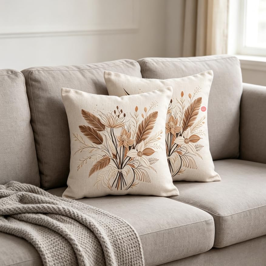 18x18 Inch Neutral Boho Throw Pillow Covers Set of 2 - color: A20011, size: 18" x 18" (Pack of 2)