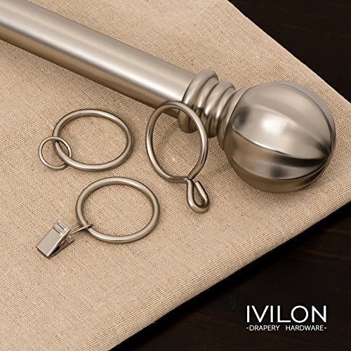 Ivilon Drapery Eyelet Curtain Rings - 1.7" Ring Loop for Hook Pins, Set of 14 - Satin Nickel - color: Satin Nickel, size: Set of 14 (1.7")