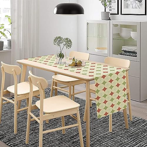 Christmas Table Runner, Retro Mid Century Abstract Geometric Stars Pattern Boho 1960s Atomic Modern Print Table Runner for Holiday Home Picnic Party Wedding Buffet Parties Camping 13x36 Inch - color: Mid Century-3, size: W13"x L36"