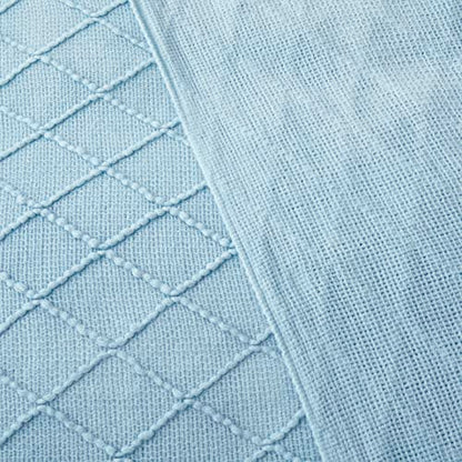 Acrylic Knitted Throw Blanket, 50 x 60 Inches, Light Blue - color: Light Blue