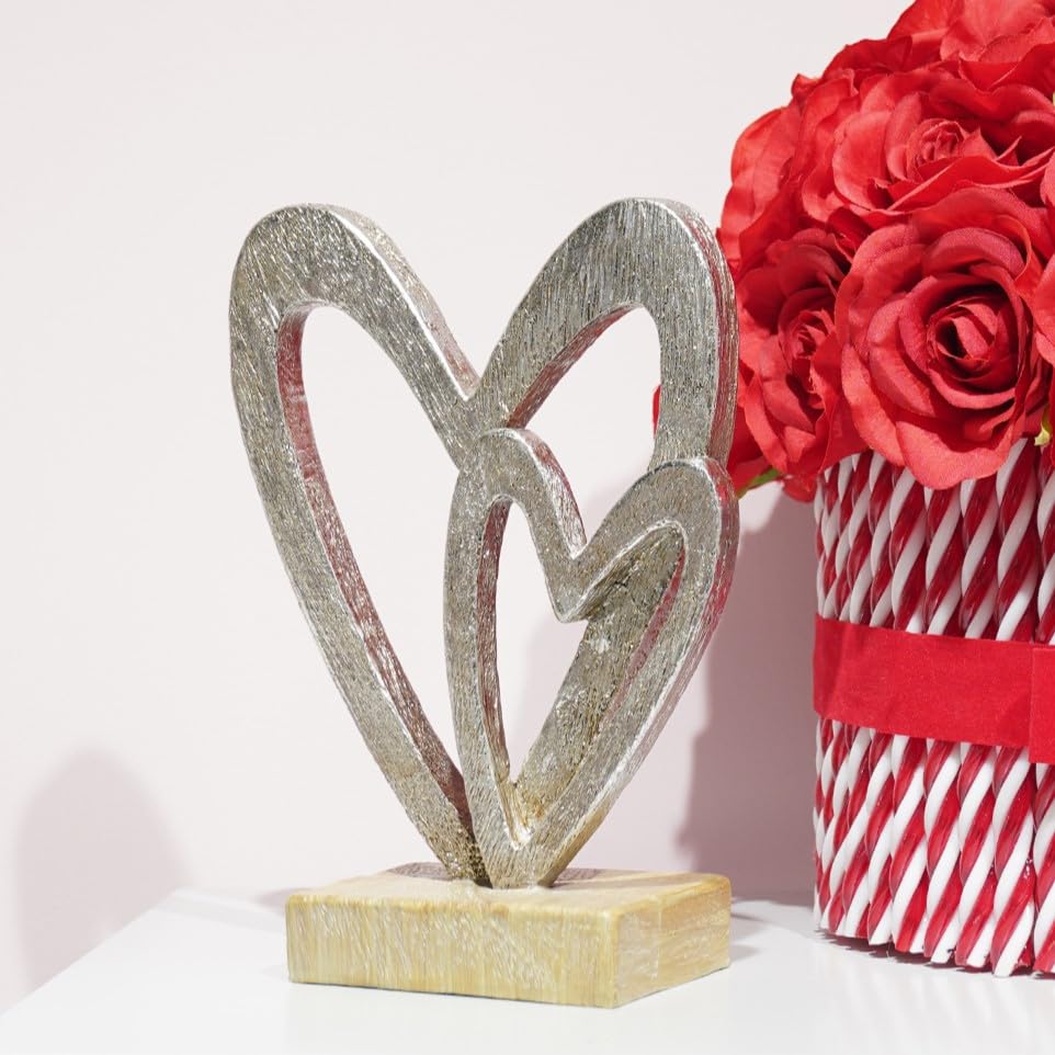 Guichifun Heart Decor Modern Farmhouse Sculpture - color: Silver