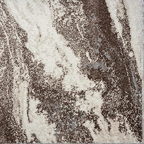 LUXE WEAVERS Abstract Art Deco Area Rug Brown 2x3 - color: Brown, size: 2' x 3' (Rectangular)