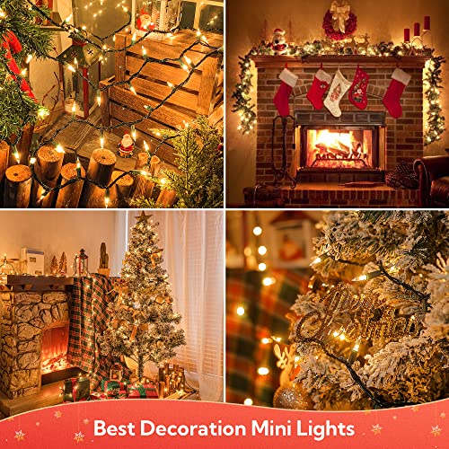 Warm White Christmas Mini Lights, 23FT 100 Count with Green Wire - color: Warm White,Green Wire
