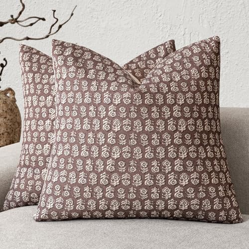 Foindtower Decorative Floral Print Throw Pillow Covers 18×18 Inch,Wine Red - color: Withered Rose, size: 18" x 18" (Pack of 2)