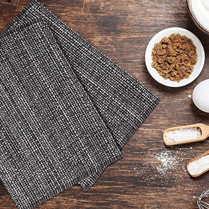Urban Villa Two Tone Placemat Cotton Tablemat 14x20 (Set of 6) Black White - color: Black/White, size: 14" x 20"