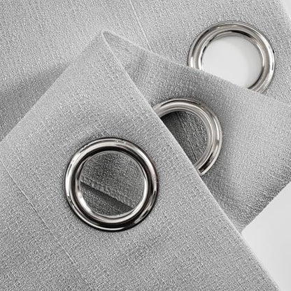 Melodieux Gray Semi Sheer Curtains 63 Inch Length for Living Room, Linen Rustic Bedroom Privacy Window Grommet Sheer Drapes, 52 by 63 Inch, 2 Panels - color: Grey, size: 52"W x 63"L (Pack of 2)