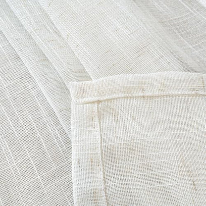 YoungsTex Linen 세미 시어 커튼 주방 창문용 길이 101.6cm(40인치), 짧은 화이트 라이트 필터링 드레이프, 로드 포켓 백 탭 텍스처, 카페 창문 위 싱크대용 패널 2개, 86.4 x 101.6cm(34 x 40인치) - color: 클라우드 화이트, size: 34"W x 40"L (Pack of 2)