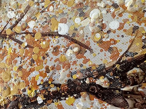 Alenoss 3D Modern Oil Painting on Canvas 24x48, Large Abstract Textured Tree Paintings Canvas Wall Art Home Decorations Framed Wall Art Pictures for Bedroom Living Room Wall Decor - color: AL-E05