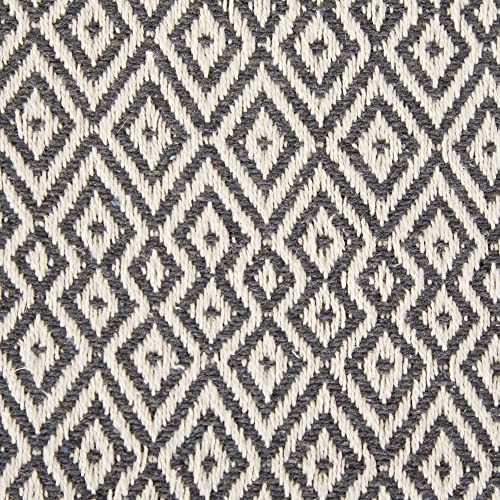 DII Rustic Farmhouse Double Diamond Woven Throw, 50x60, Mineral - color: Black, size: 50x60"