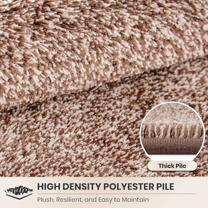 PURRUGS Hallway Runner Rug, 24" x 84", Brown-Light Cream - color: Brown-light Cream, size: 24" X 84"