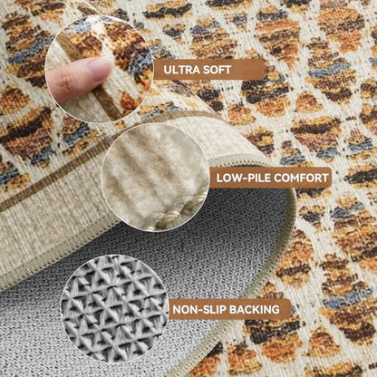 2x8ft Non Slip Hallway Runner Rug，Low Pile Kitchen Runner Rug,Grey - color: Orange, size: 2'x8'