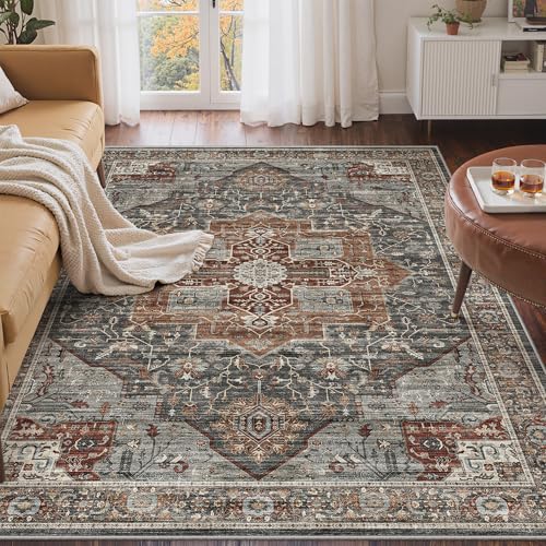 Roxstand Washable 3x5 Area Rug, Non Slip Rug for Entryway Grey/Brown/Tan - color: Grey/Brown/Tan, size: 3' x 5' (Rectangular)
