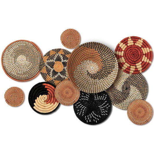 Tatuo 11 Pcs Boho Wall Basket Decor Woven Wall Hanging Art, Classic - style: Classic