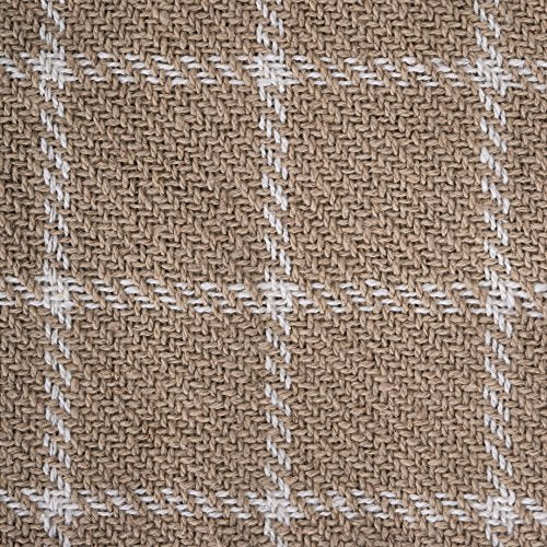 DII Transitional Checked Plaid Woven Throw, 50x60, Stone - color: Stone, size: 50x60"