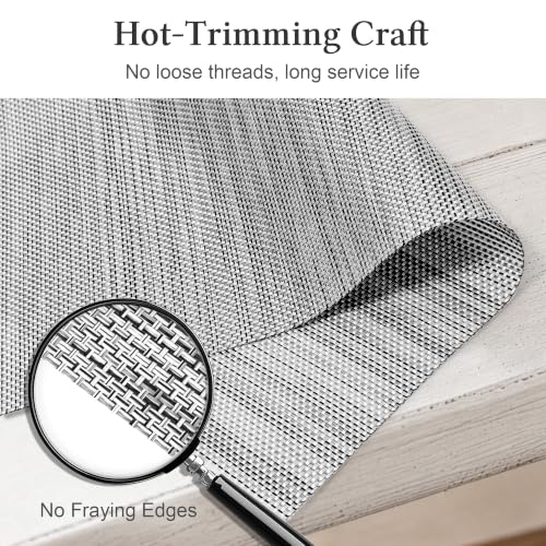 HOOMIL Placemats Set of 4, Heat Resistant, Light Gray - color: Light Gray, size: Set of 4