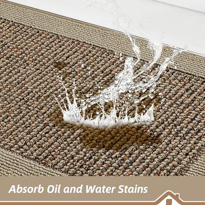 BEQHAUSE Kitchen Runner Rug 24"x96", Non Slip Kitchen Mat Washable, Taupe - color: Taupe, size: 24" X 96" (Rectangular)