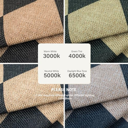 Lahome Checkered Easy Jute Round Rug 3ft, Outdoor Entryway Rug Washable - color: Black/Checkerboard -2, size: 3' Round