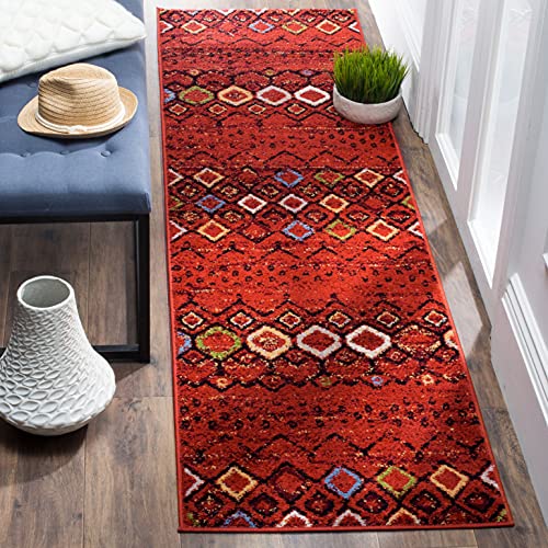 SAFAVIEH Amsterdam Runner Rug 2'3"x6', Boho Terracotta & Multi AMS108D - color: Terracotta/Multi, size: 2'3" x 6' (Runner)