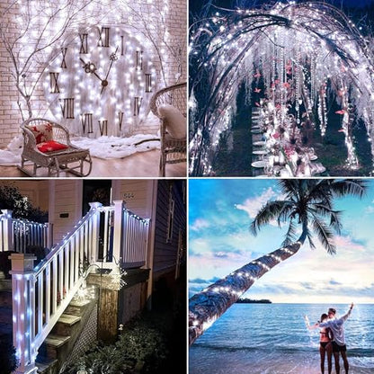 Joomer Solar Fairy Lights, 4Pack Total 104FT 320LED String Lights, White - color: White, size: 4*80LED