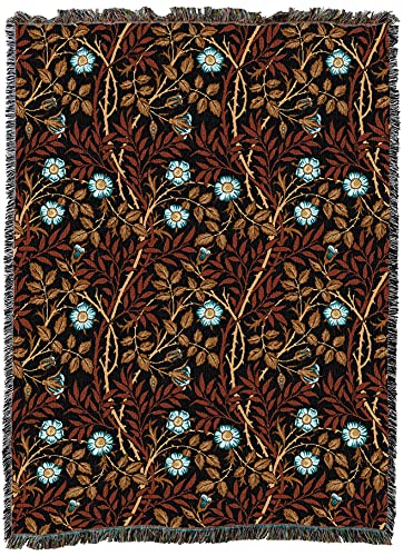 Pure Country Weavers William Morris Sweetbriar Sienna Blanket XL - Arts & Crafts - Gift Tapestry Throw Woven from Cotton - Made in the USA (82x62) - color: Sienna, size: X-Large