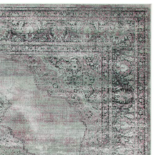 SAFAVIEH Vintage Collection Runner Rug - 2'2" x 7'2", Taupe, Oriental Medallion Distressed Viscose Design, Ideal for High Traffic Areas in Living Room, Bedroom (VTG112-660)