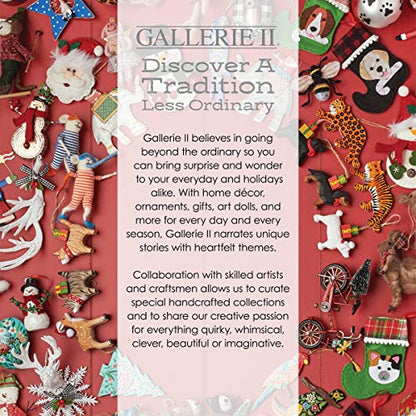 GALLERIE II 7" x 7" Christmas Merry Christmas Snow Globe Design Decorative Shelf Sitter Block Xmas Festive Winter Holidays Home Living Room Table Tabletop End Table Fireplace Mantle Decor Decoration