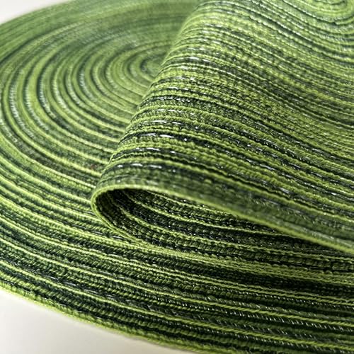 WAZAIGUR Oval Placemats Set of 4, Woven Braided, 18 x 12 Inch, Hunter Green - color: Hunter Green, size: set of 4