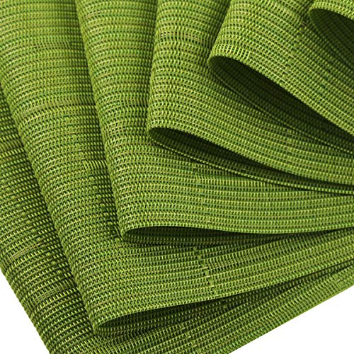 PIGCHCY Plastic Placemats,Durable Heat Resistant Placemats for Dining Table,Washable Woven Vinyl Kitchen Placemats Set of 4 (18 x 12 inches,Sage Green) - color: C: Green Sage, size: 4 Placemats