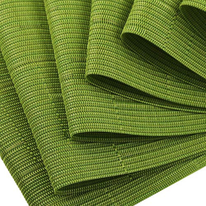PIGCHCY Plastic Placemats,Durable Heat Resistant Placemats for Dining Table,Washable Woven Vinyl Kitchen Placemats Set of 4 (18 x 12 inches,Sage Green) - color: C: Green Sage, size: 4 Placemats