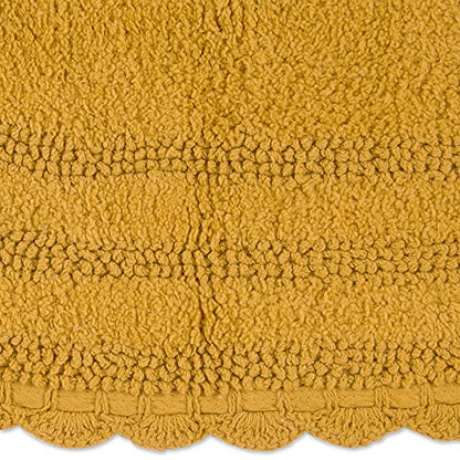 DII Crochet Collection Reversible Bath Mat, Large Oval, 21x34, Honey Gold - color: Honey Gold, size: 1'9" x 2'10" (Oval)