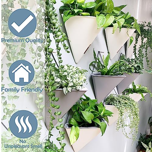 LaLaGreen Wall Planters for Indoor Plant (12in, 4 Pack) Hanging Flower Vase - color: Gray X 4 Pack