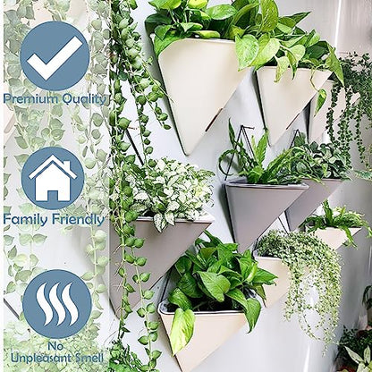 LaLaGreen Wall Planters for Indoor Plant (12in, 4 Pack) Hanging Flower Vase - color: Gray X 4 Pack