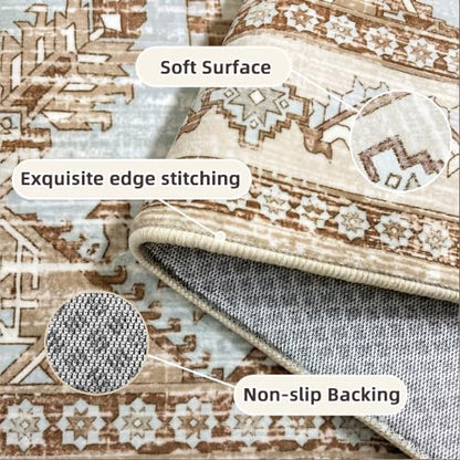 Area Rugs 3x5 Washable Non-Slip Boho Indoor Carpets, Beige Tan - color: Beige Tan, size: 3' x 5' (Rectangular)