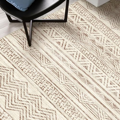Ksrau 3x3 Square Area Rug Washable: Non Slip Living Room Floor Mat Beige - color: Beige, size: 3' x 3'(square)