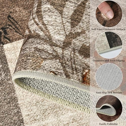 6'x9' Brown Patchwork Geometric Area Rug - color: Brown, size: 6' x 9' (Rectangular)