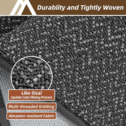 COSY HOMEER Dirt Trapper Door Mat 20"x32" Non Slip Washable Dark Grey - color: Dark Grey, size: 20" x 32"