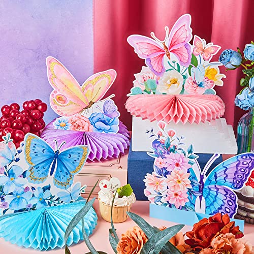Epakh 10 Pcs Butterfly Birthday Party Butterfly Honeycomb Centerpieces - style: Butterfly