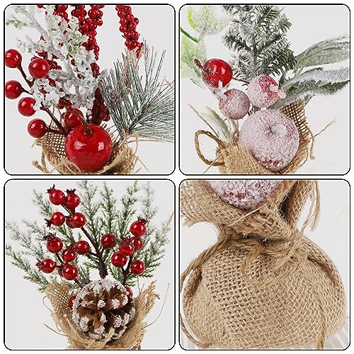 winemana 6 Pcs Mini Christmas Tree Table Decorations Holiday Centerpieces - size: Style 3