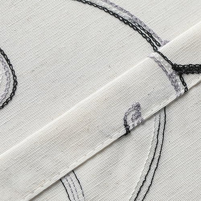 VOGOL Gray Leaf Embroidered Linen Textured Valance, 42 x 18, 1 Panel - color: Grey, size: 42"W x 18"L (Pack of 1)