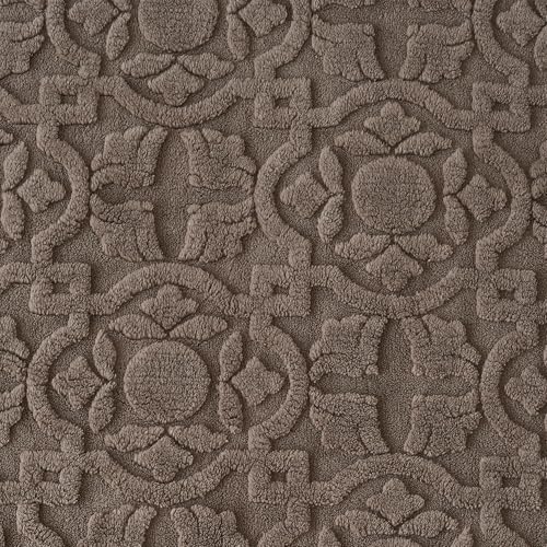 3D Jacquard Throw Blanket, Soft Fuzzy Flannel Throws for Couch Bed - color: Light Taupe Jacquard, size: 50" x 70"